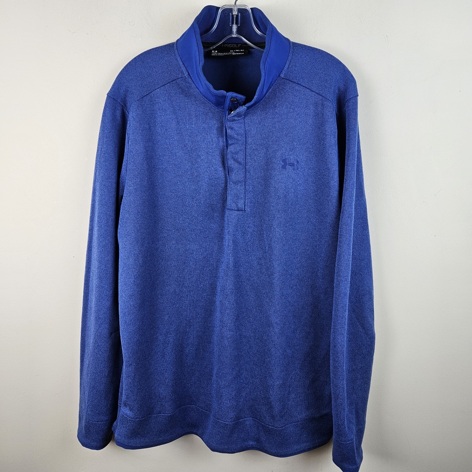 Under Armour ColdGear Pullover Men XL Blue 1329832 Golf Athletic Snap Mock gallery