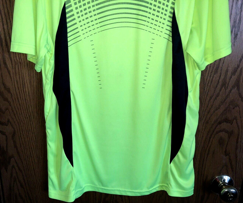Performance Sports Workout Shirt Yellow & Black Men's Size Lg. 100% Polyester gallery