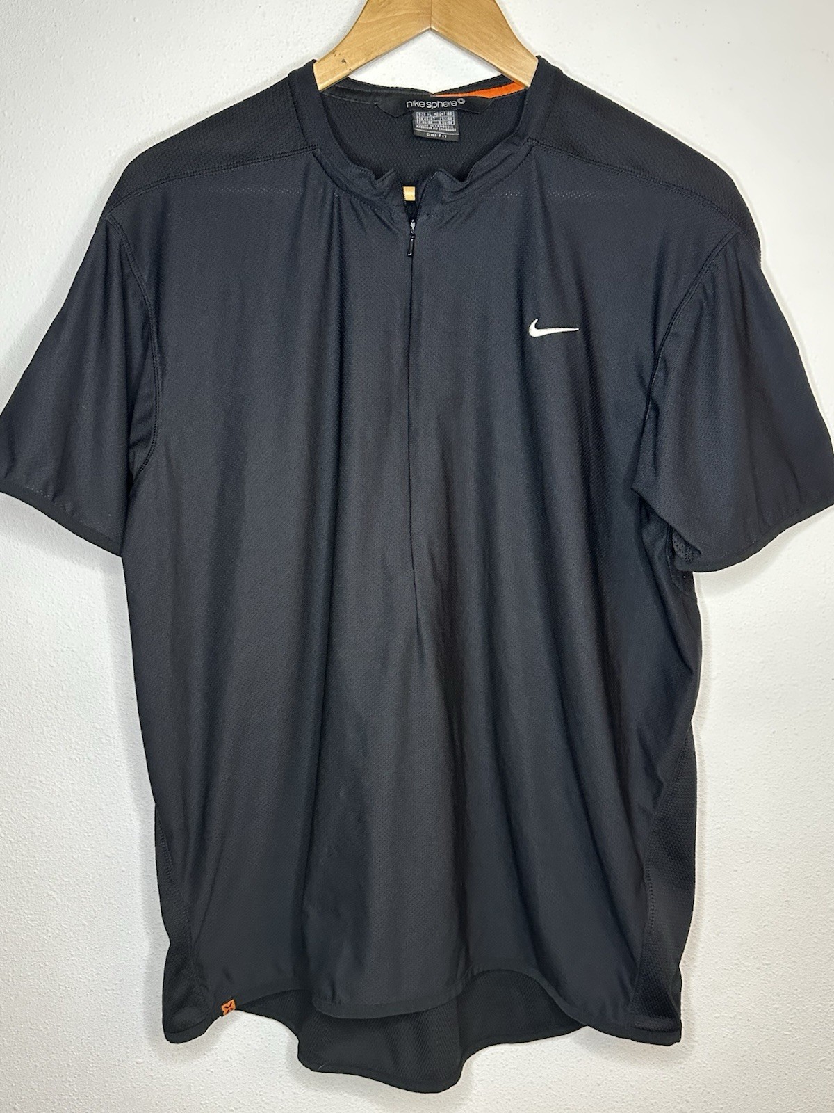 Nike Sphere Dri-FIT 1/4 Zip Short Sleeve Mesh Shirt Black bike Men's XL gallery