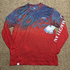 NWT Men’s M Magellan Red Realtree Fish Ombre Camouflage Reversible Stretch Shirt