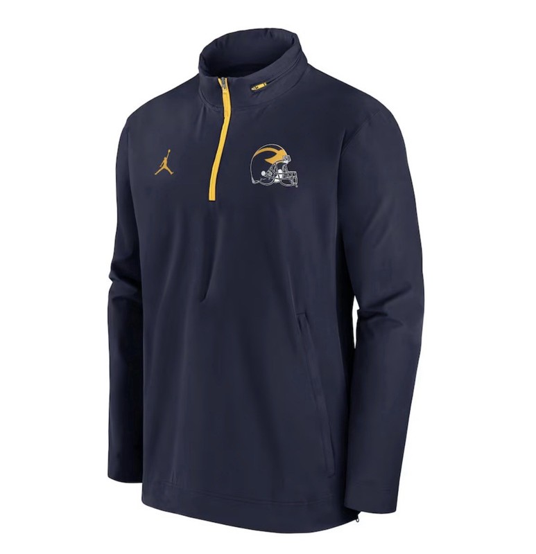 Jordan Brand Men’s Michigan Wolverines Sideline Coaches 1/4 Zip Jacket | Large gallery