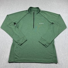 Columbia Shirt Mens Medium Green Omni Wick 1/2 Zip Omni Shade Pullover Hiking