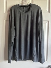 Champion Double Dry Long Sleeve Gray Shirt Polyester Spandex Mens Large