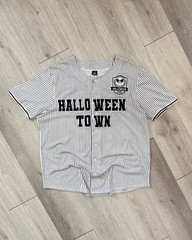 Disney Nightmare Before Christmas Halloween Town Skellington Baseball Jersey XXL