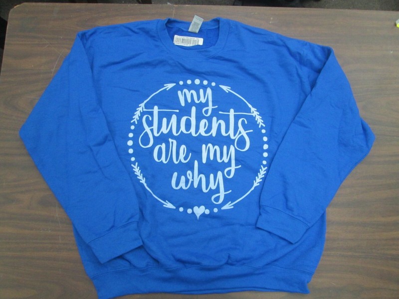 Sweatshirt crew neck Large Royal Blue Teacher School Students Gildan NEW 7 gallery