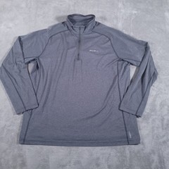 Eddie Bauer Shirt Men TXL Gray 1/4 Zip FreeDry Pullover Performance Activewear