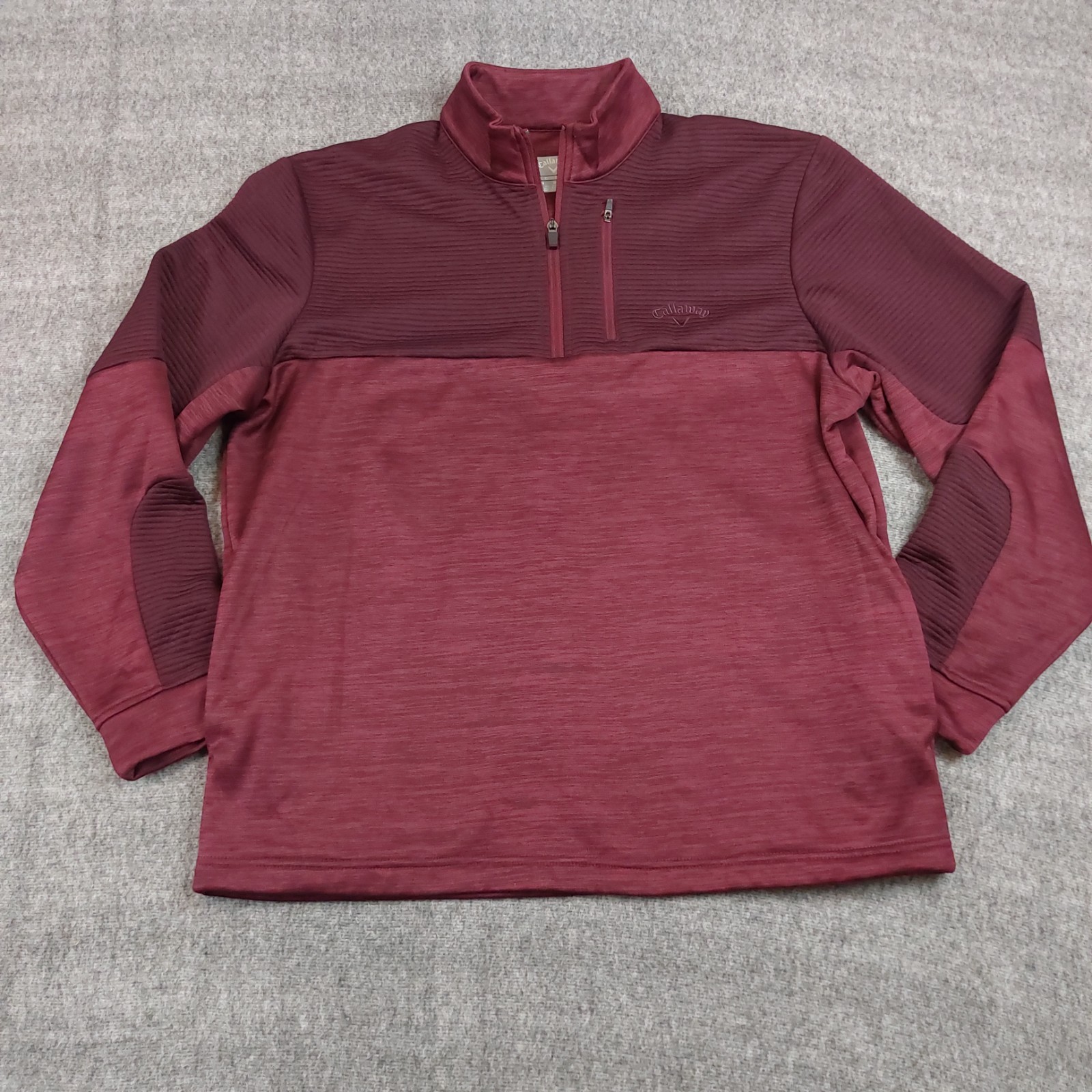 Callaway Quarter Zip Pullover Sweater Men's Med Red Long Sleeve Golf Ribbed gallery