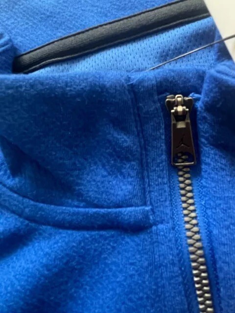 Jordan Dri-Fit 1/4 Zip Up Mens LS Top Royal Blue Gym Golf Size XS, S, M, L gallery