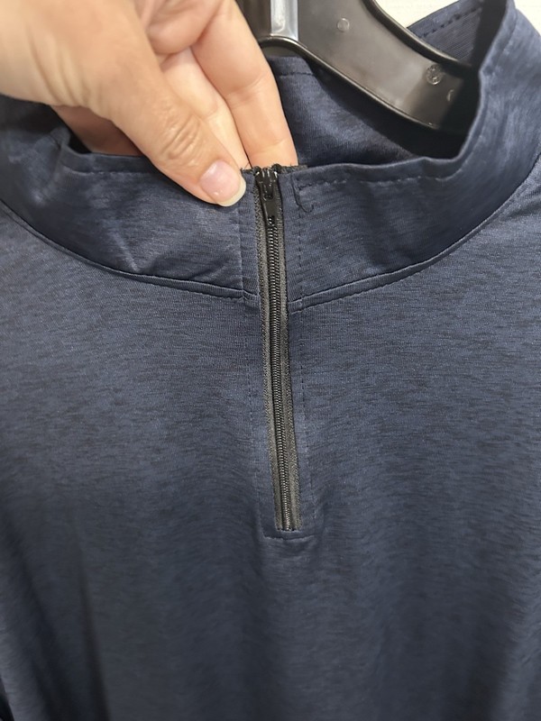 Real Essentials Navy 1/4 Zip Athletic LS Shirt 2XL, Lightweight Sporty Casual gallery