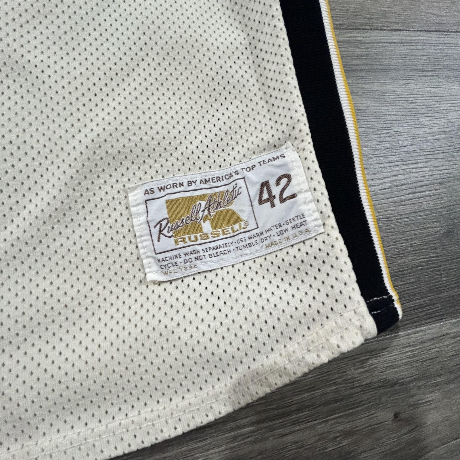 True Vintage 70s Russell Athletic Basketball Jersey Mens S Gold Tag Made in USA gallery