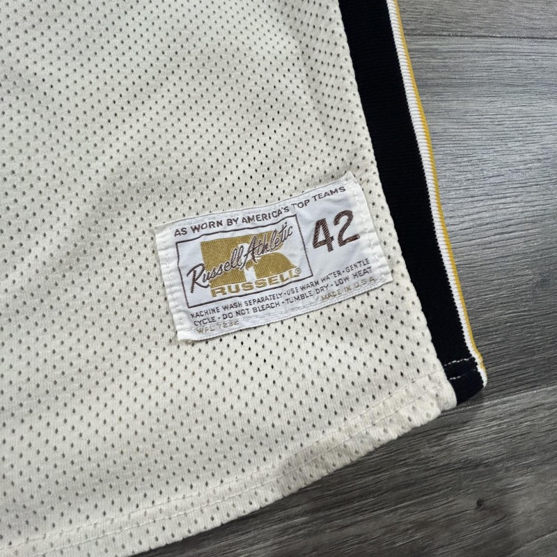 True Vintage 70s Russell Athletic Basketball Jersey Mens S Gold Tag Made in USA gallery
