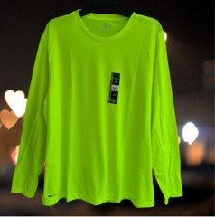 Athletic Works Men’s Tri Blend Tee with Long Sleeves Acid Yellow Size XL