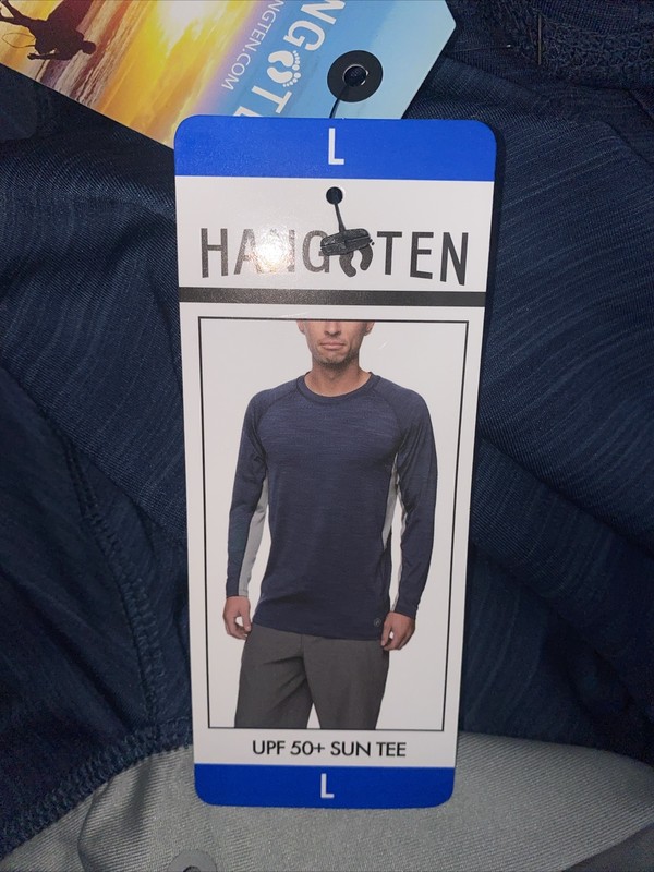Hang Ten, LS Wicking UV Sun Protection Tee T-Shirt UPF 50+ Large , Blue B6 gallery