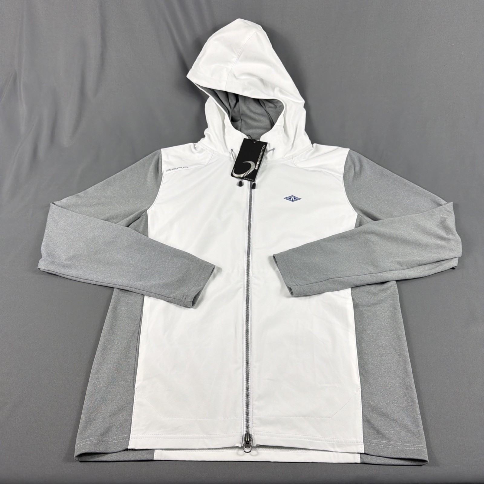 Zero Restriction Golf Jacket Hoodie The Champ Medium White Polyester MSRP $235 gallery