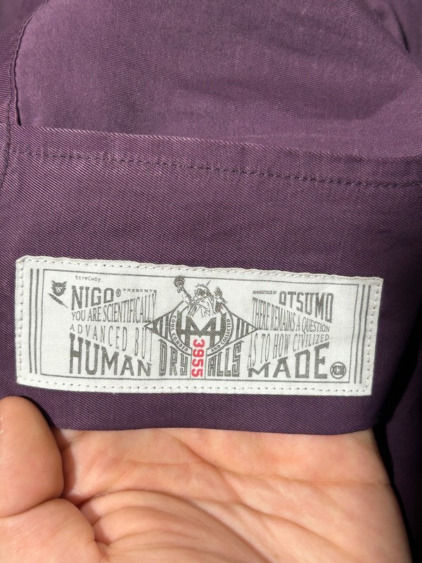 HUMAN MADE BOWLING BUTTON UP PURPLE SIZE LARGE PREOWNED gallery