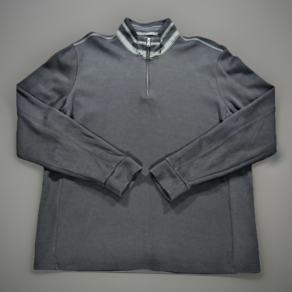 FRESH BOSS Hugo Boss Men's XXL Black Regular Fit 1/4 Zip Mock Neck Pullover Logo