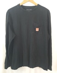 American Eagle AE Logo Flex Mens Long-Sleeve T-Shirt Size Large Black