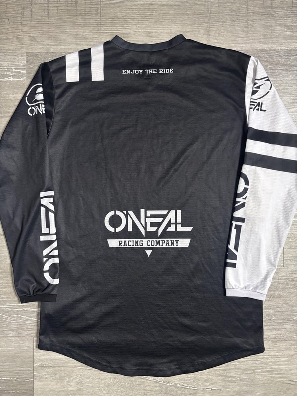 O'Neal Motocross Jersey Shirt Mens Medium Black White Long Sleeve MX Racing gallery