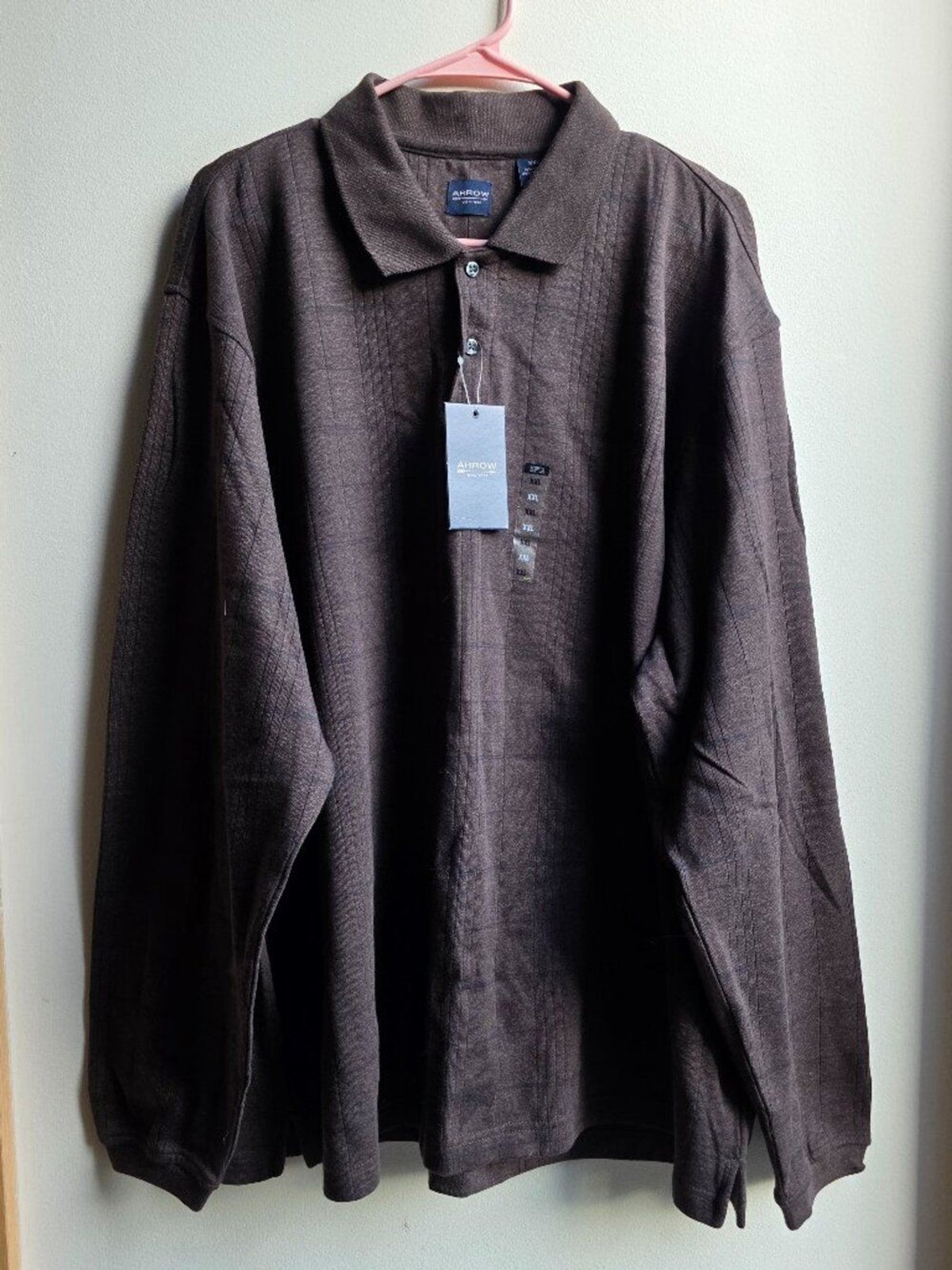 NWT Arrow Brown Half Button-Up Long Sleeve Jersey Big & Tall Size XXL gallery