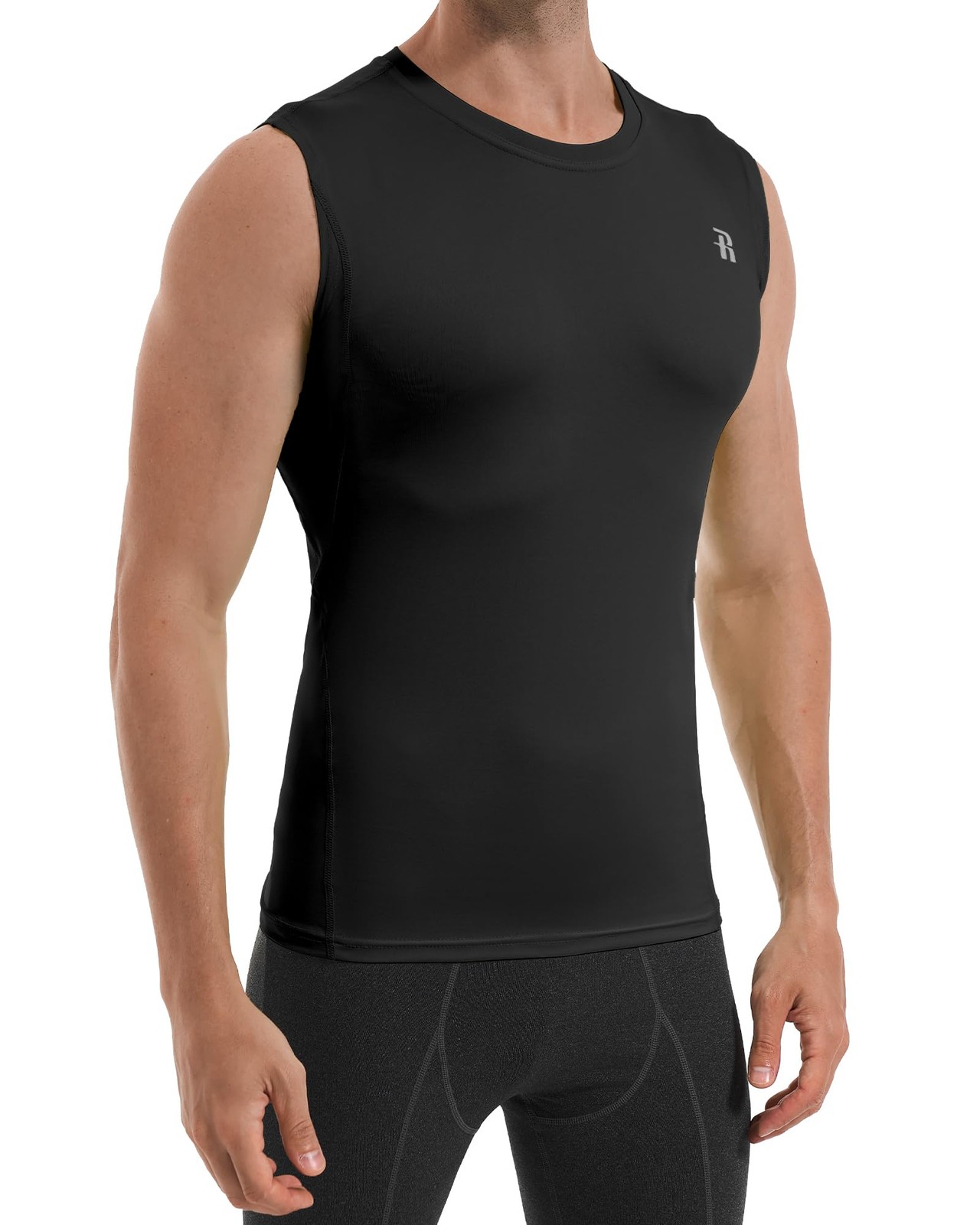2 Pack Mens Compression Shirt Sleeveless Workout Tank Top Breathable Sports B... gallery