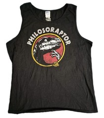 Jurassic Park Mens Extra Large Philosoraptor Sleeveless Humor Tank-Top Shirt