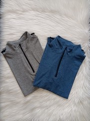 Lot Of 2 Gap Fit Men’s All Day Quarter Zip Active Shirt Long Sleeve Size XS