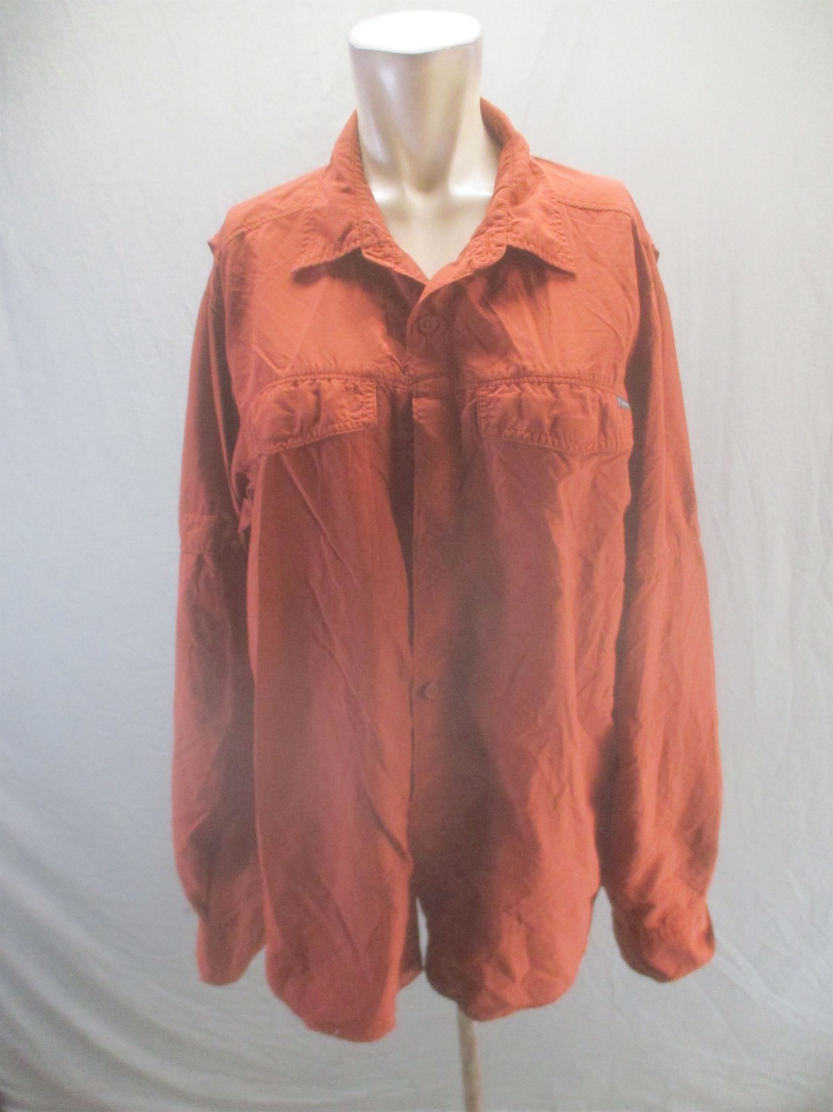 Columbia Size L Men Brown Sun Protection Long Sleeve Outdoor Button Up Shirt 662 gallery
