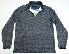 Robert Graham Men’s M 1/4 Zip Performance Pullover Tailored Fit Black NWT