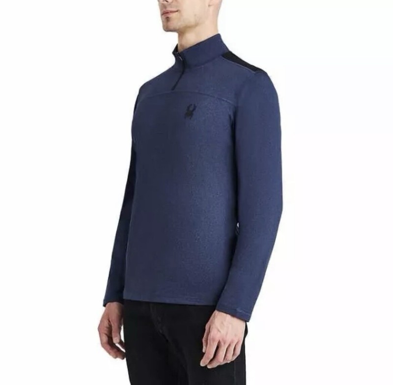 Spyder Active Performance ¼ Zip Pullover, Blue, Men’s Small, NEW - gym, workout gallery