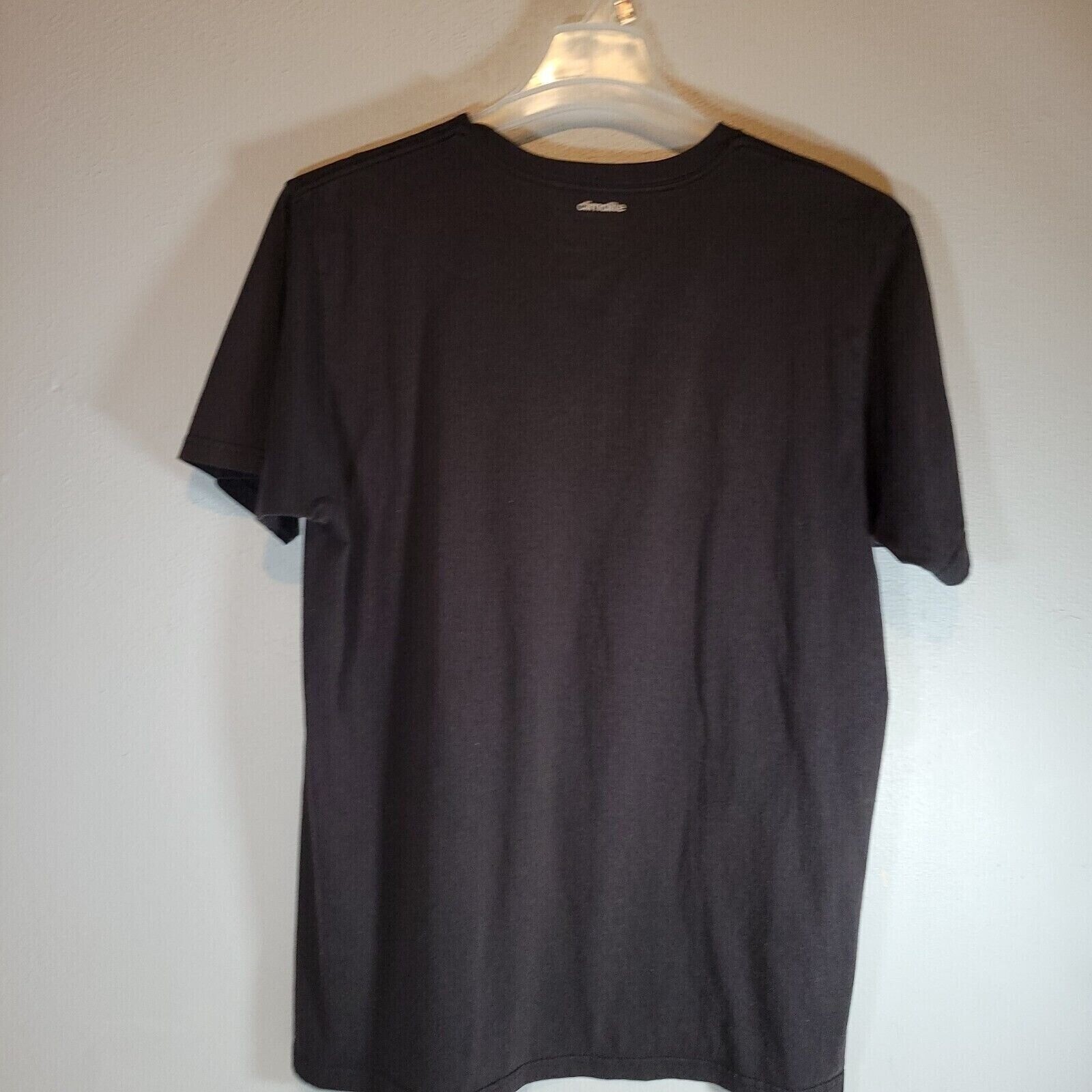 Adidas Mens Shirt L Black Spell Out Logo Tee Running Training Sports Outdoor gallery