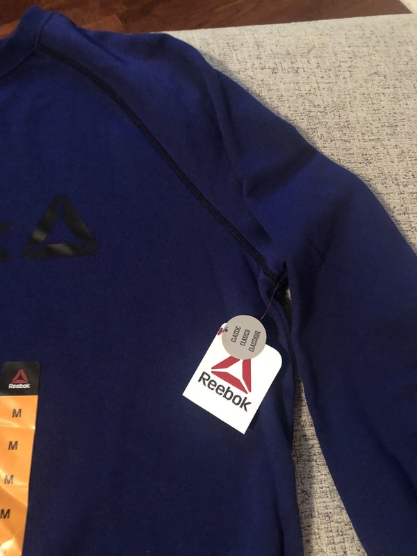 NWT Reebok Cruise Control Crew Long Sleeve Shirt Blue Men's Size Medium gallery