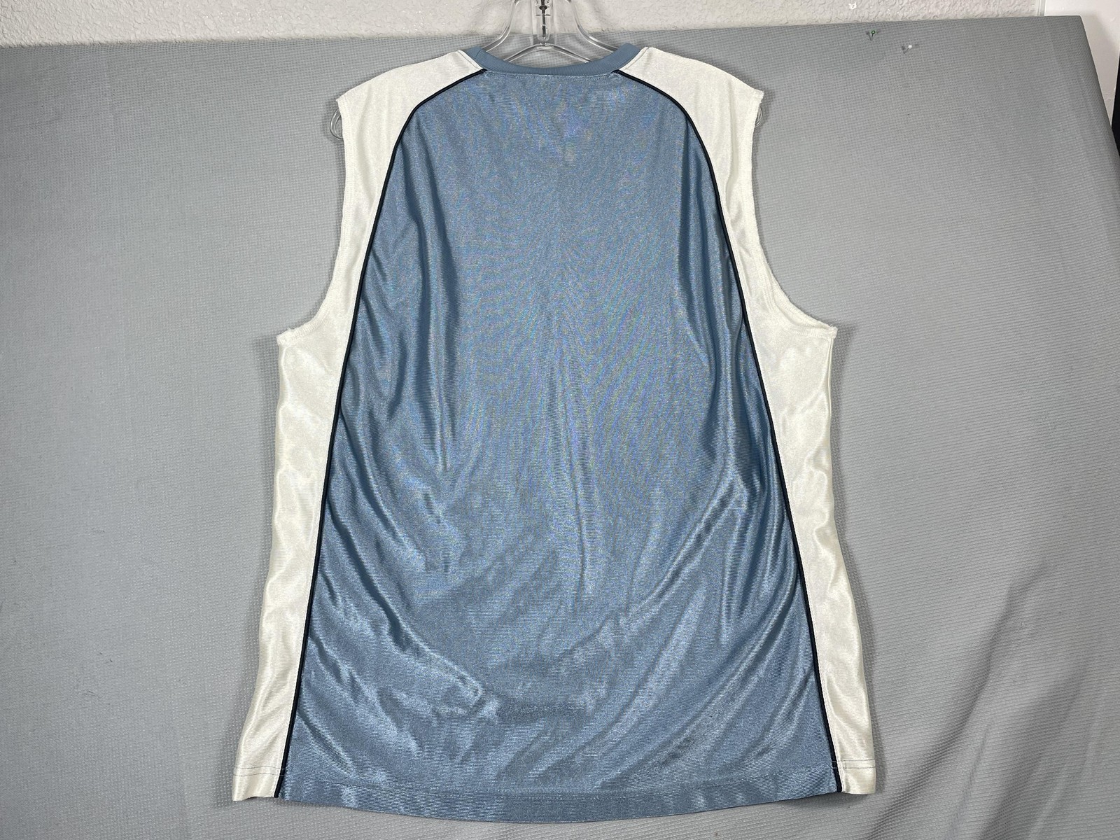 VTG Old Navy Tank Top Mens Large Blue White Colorblock Shiny Dazzle Rare 90s Y2K gallery