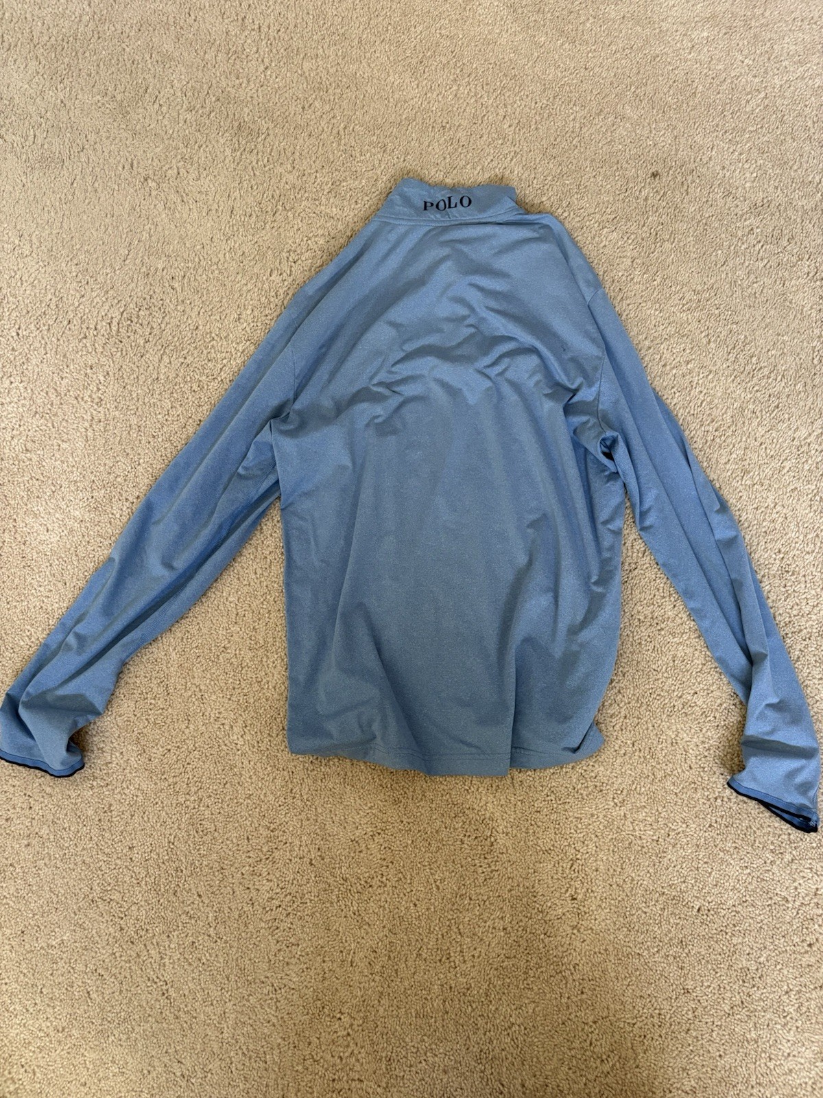 Polo USGA 1/4 Zip Mock Neck Polyester Pullover Long Sleeve Blue Men’s M gallery