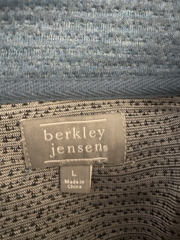 Berkley Jensen Mens Quarter Zip Pullover W/ Pockets Size L Ocean Blue gallery