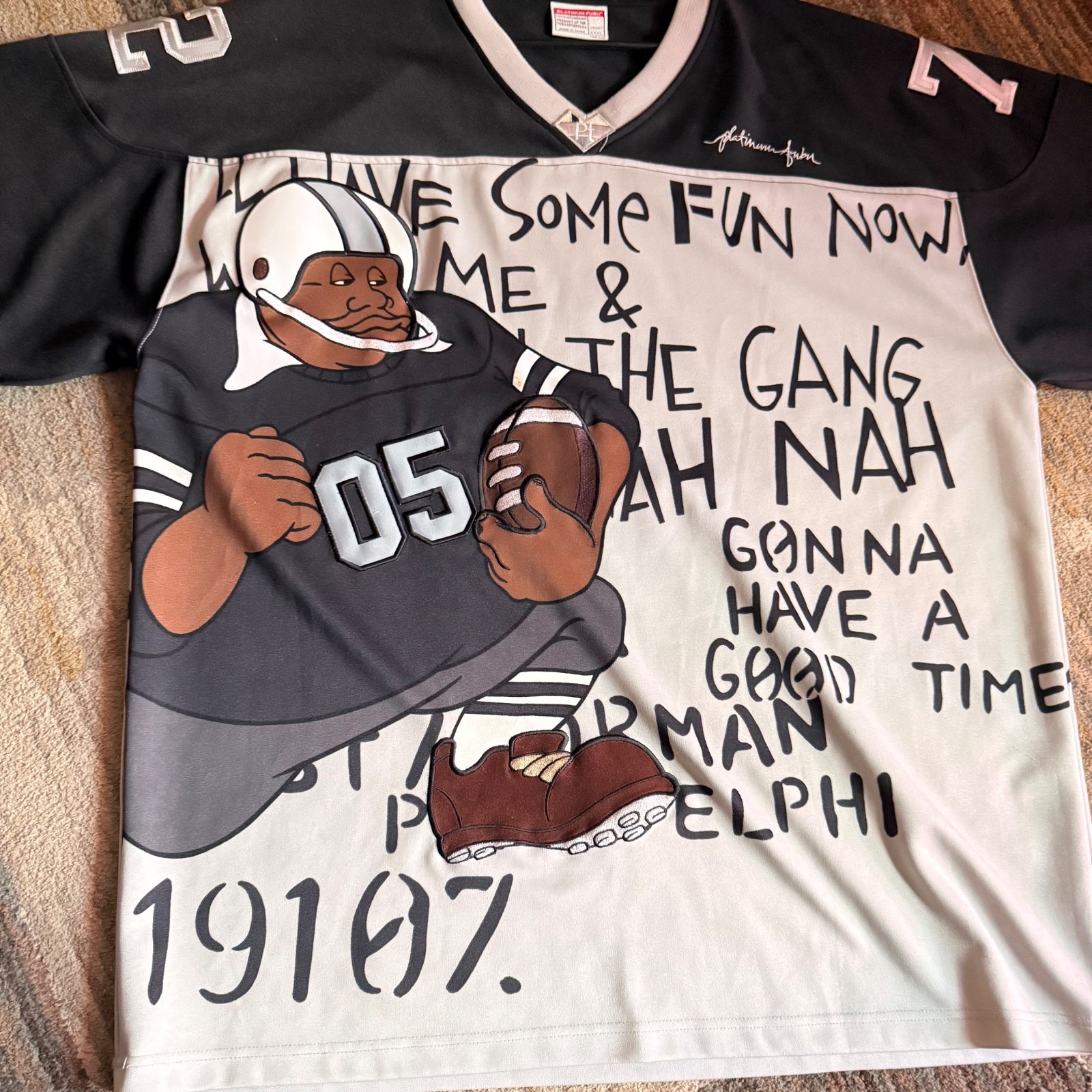 VINTAGE FUBU PLATINUM FAT ALBERT FOOTBALL SPORT JERSEY SHIRT SIZE XXL gallery