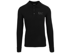 Emporio Armani EA7 men’s long sleeve polo shirt sweatshirt polo neck black M