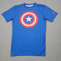 Captain America Under Armor Compression Shirt Men Large MCU Marvel Alter Ego Gym