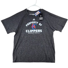 LA Clippers NBA Adidas Climalite Shirt Mens 2XL Charcoal Grey Performance Tee