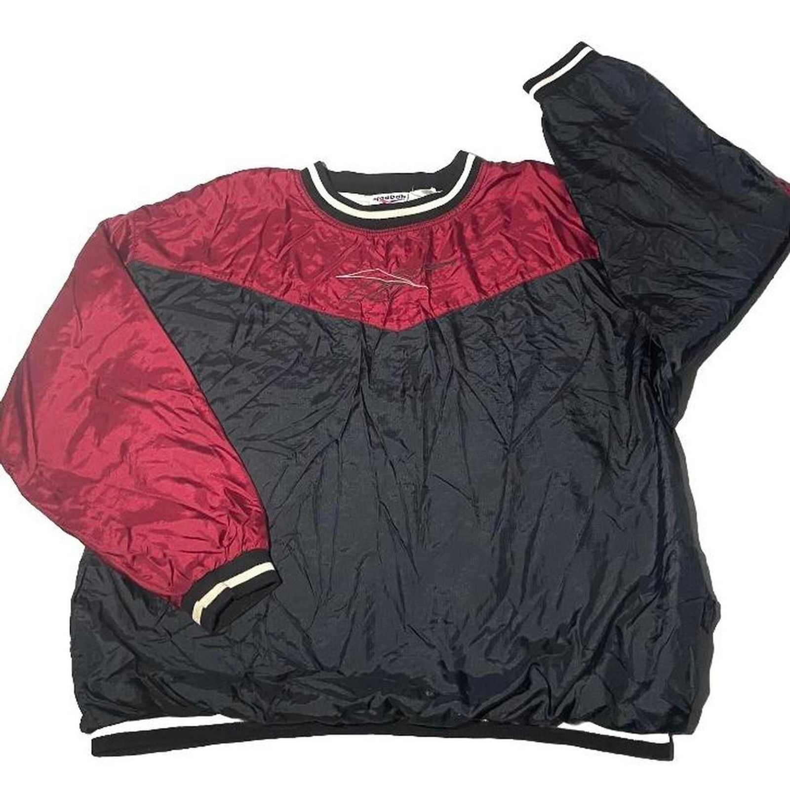 Vintage Y2K Reebok Colorblock Pullover Windbreaker Nylon Mens XL Maroon Black gallery
