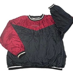Vintage Y2K Reebok Colorblock Pullover Windbreaker Nylon Mens XL Maroon Black