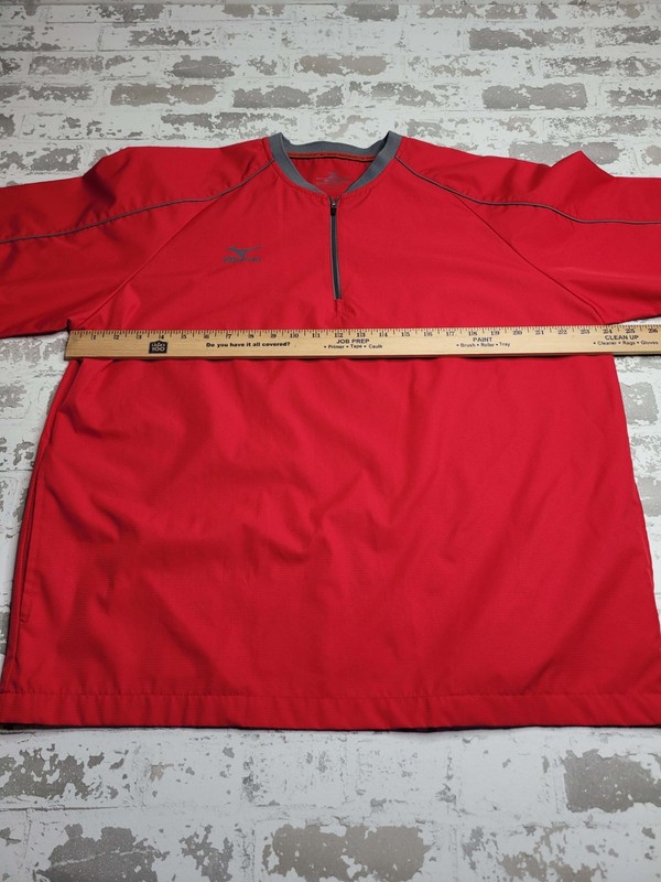 Mizuno Performance Short Sleeve Baseball Wind Shirt 1/4 Zip Red Men's Medium gallery