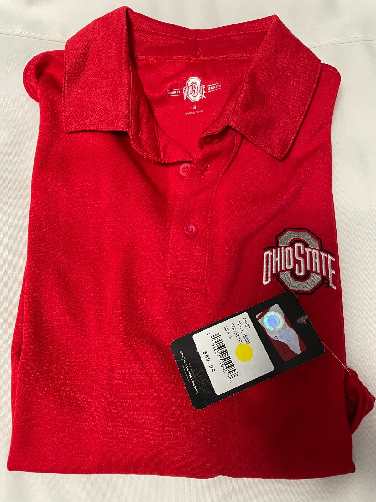 Ohio State Buckeyes Polo Mens College Football Short Sleeve Red Small to Large gallery