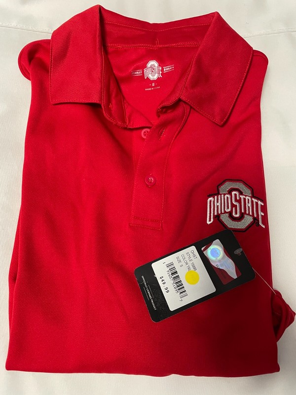Ohio State Buckeyes Polo Mens College Football Short Sleeve Red Small to Large gallery