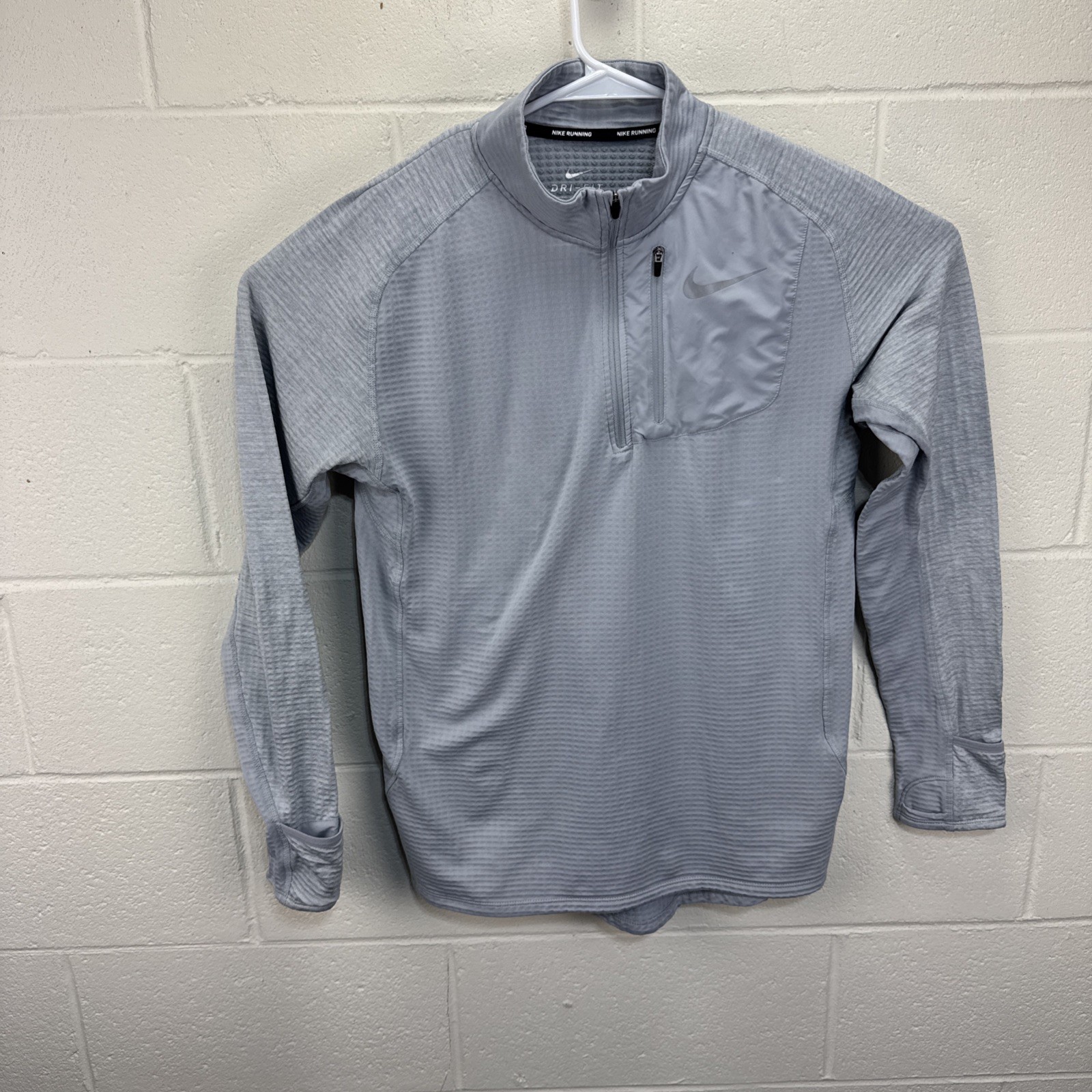 Nike Sweatshirt Mens Medium Gray Running Sphere Element Therma 1/4 Zip 857829 gallery