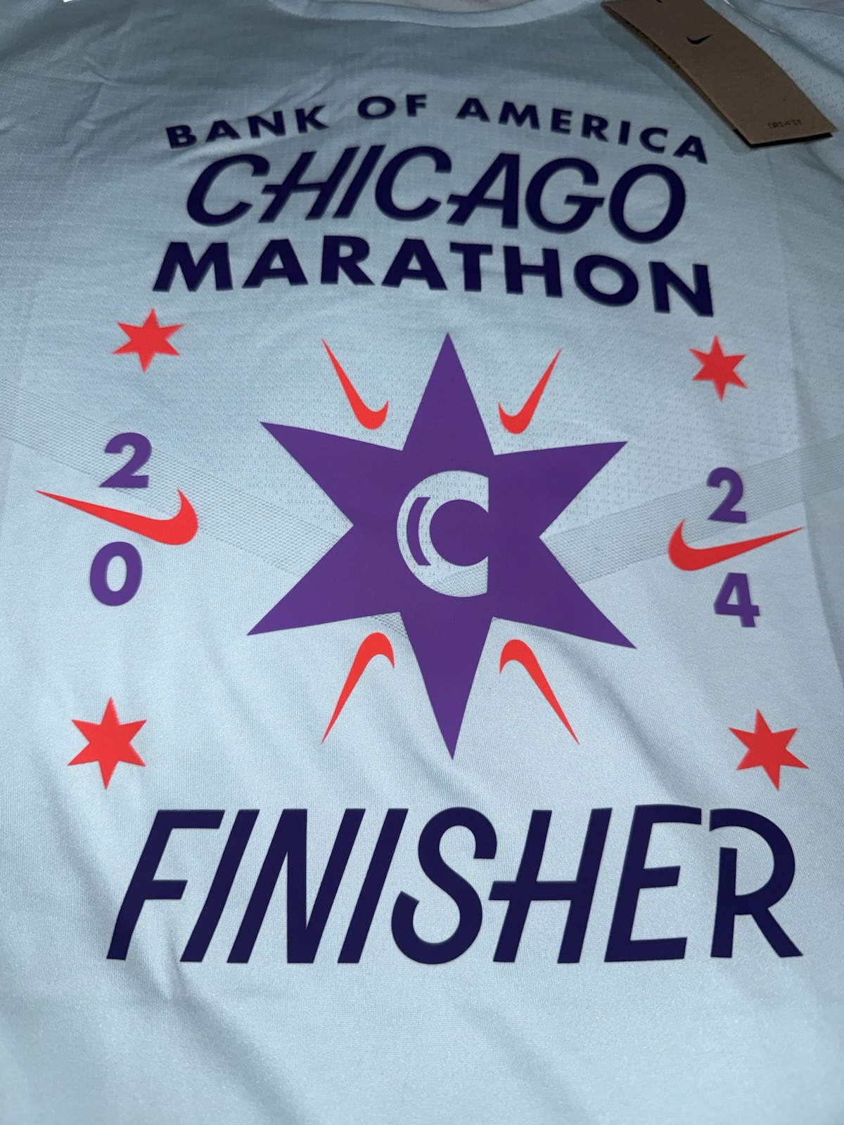 New Nike Rise 365 Chicago Marathon 2024 Finisher SS Shirt Blue FV6330 Men’s XL gallery