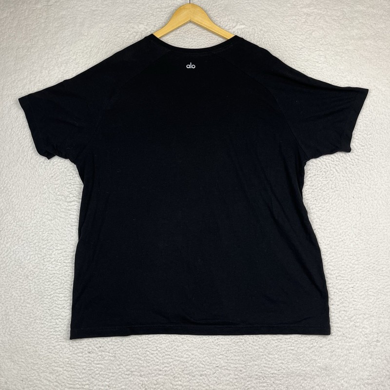 Alo Triumph T Shirt Mens 2XL Black Raglan Crew Neck Tee Alo Yoga M1133R gallery