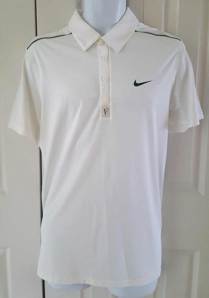 Nike Roger Federer "RF" Tennis Polo Shirt L,. White.,