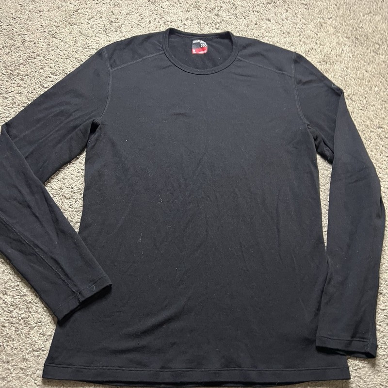 Icebreaker 260 Merino Wool Base Layer Pullover Long Sleeve L/S Sz Medium Black gallery