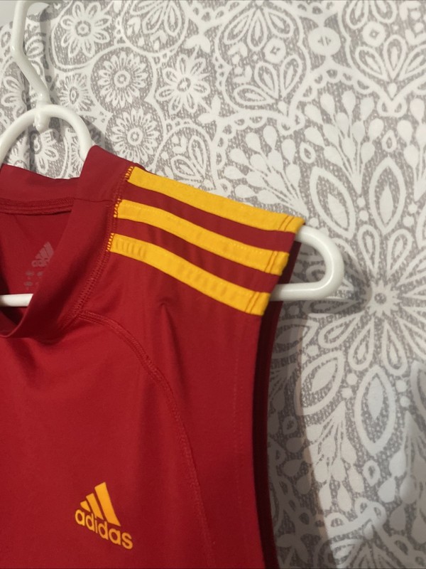 Adidas Climacool Sleeveless Shirt Size Men’s Small Red Yellow D1 gallery