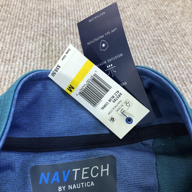 Nautica Pullover Mens Medium Blue NAVTECH Long Sleeve 1/4 Zip Performance Top gallery